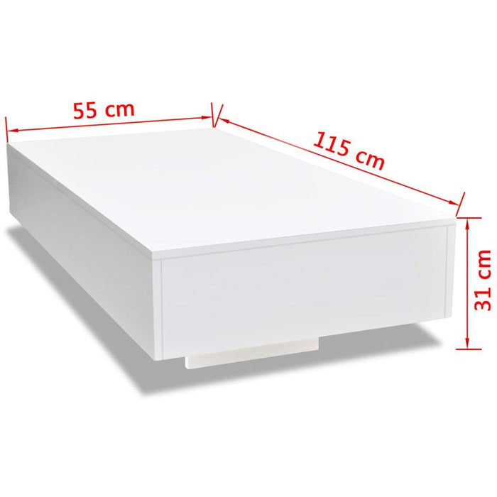 Coffee Table High Gloss White - Home Traders Sources