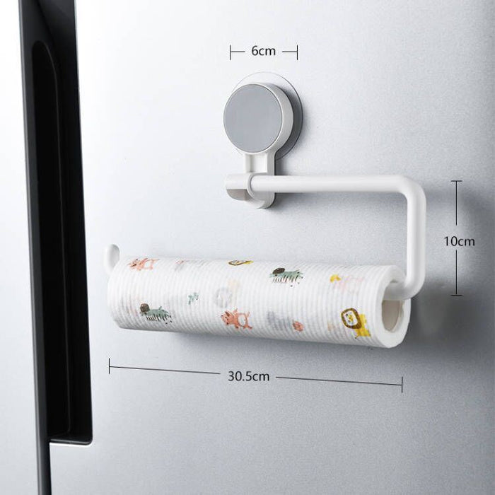 Kitchen Paper Towel Rack Wall-mounted Paper Rack Hanging Shelf Cling Film Bag Storage Rag Rack Roll Paper Rack Without Punching - Home Traders Sources