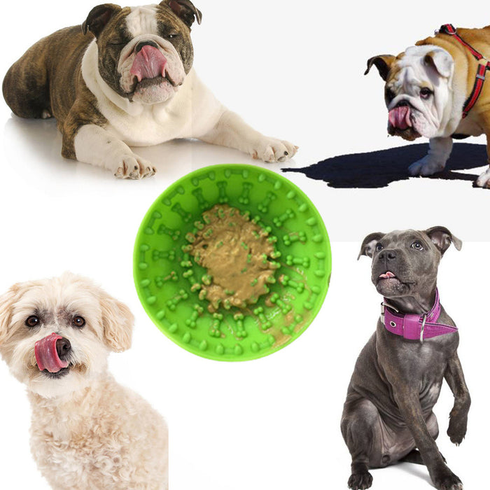 Pet Dog Slow Bowl Feeder Bowls with Suction Cup, Interactive for Boredom Anxiety Reduction - Home Traders Sources