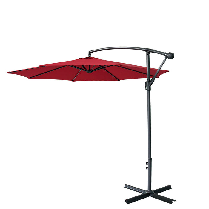 Full Iron Outdoor Adjustable Offset Cantilever Hanging Patio Umbrella - Home Traders Sources