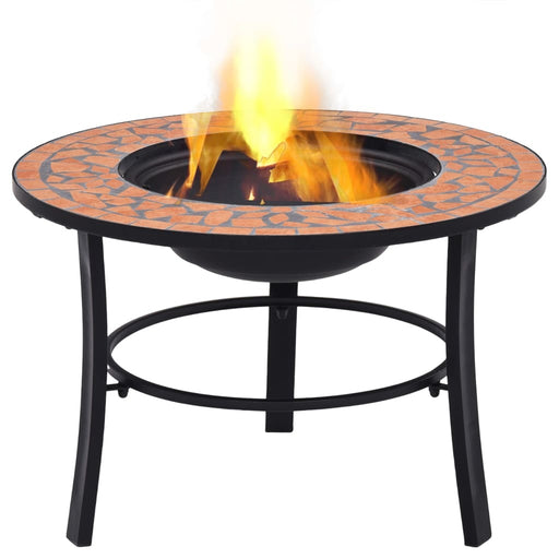 Mosaic Fire Pit Terracotta 26.8" Ceramic - Home Traders Sources