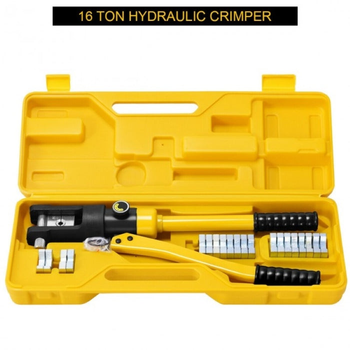 Crimper Tool 16 Ton Cable Lug Hydraulic Wire Terminal Crimper With Dies - Home Traders Sources