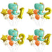 7pcs/bag Dinosaur Birthday Party Aluminum Foil Number Balloon Children's Wild Animal Jungle Party Decoration - Home Traders Sources