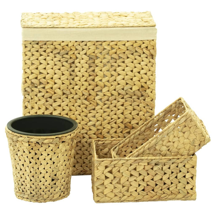 4 Piece Bathroom Set Water Hyacinth - Home Traders Sources