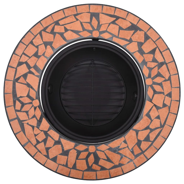 Mosaic Fire Pit Terracotta 26.8" Ceramic - Home Traders Sources