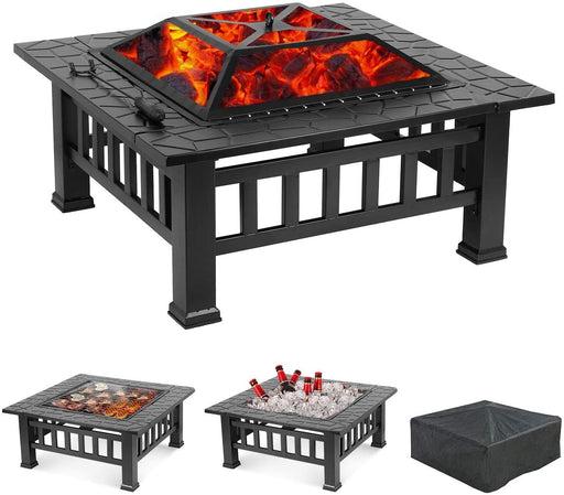 Upland 32inch Charcoal Fire Pit with Cover - Home Traders Sources