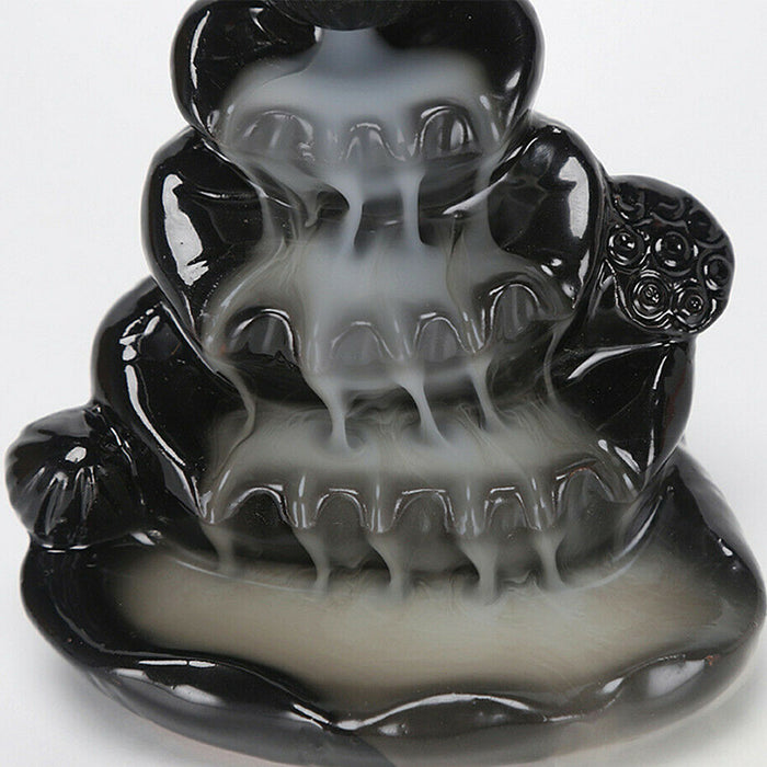 Lotus Waterfall Backflow Smoke Handcraft Incense Burner - Home Traders Sources