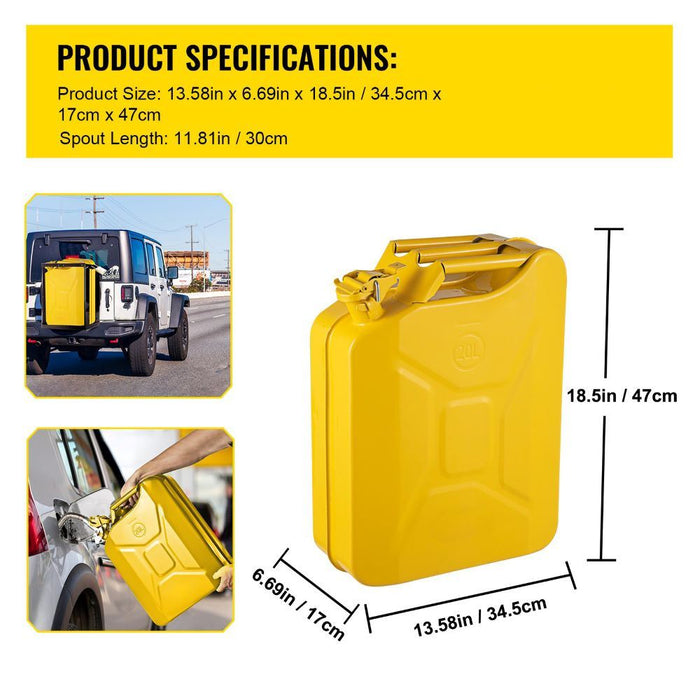 5.3 Gal / 20L Portable American Jerry Can Petrol Diesel Storage Can - Home Traders Sources