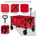 Outdoor Folding Wagon Cart with Adjustable Handle and Universal Wheels - Home Traders Sources