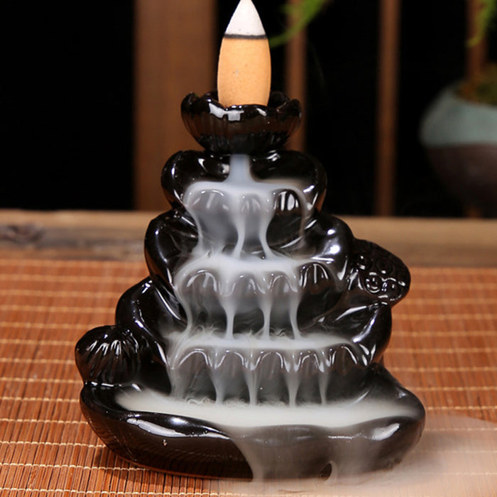 Lotus Waterfall Backflow Smoke Handcraft Incense Burner - Home Traders Sources