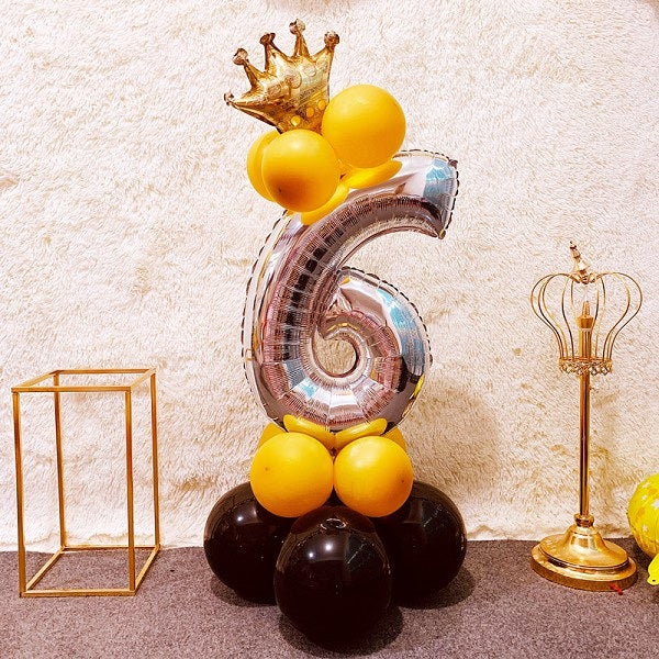 Sapphire Silver Aluminium Foil Number Balloons 0-9 Birthday Party Anniversary Decor