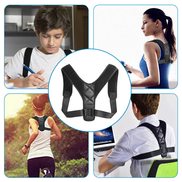 Back Posture Corrector Adjustable Upper Back Braces Clavicle Support Device Shoulder Neck Pain Relief - Home Traders Sources