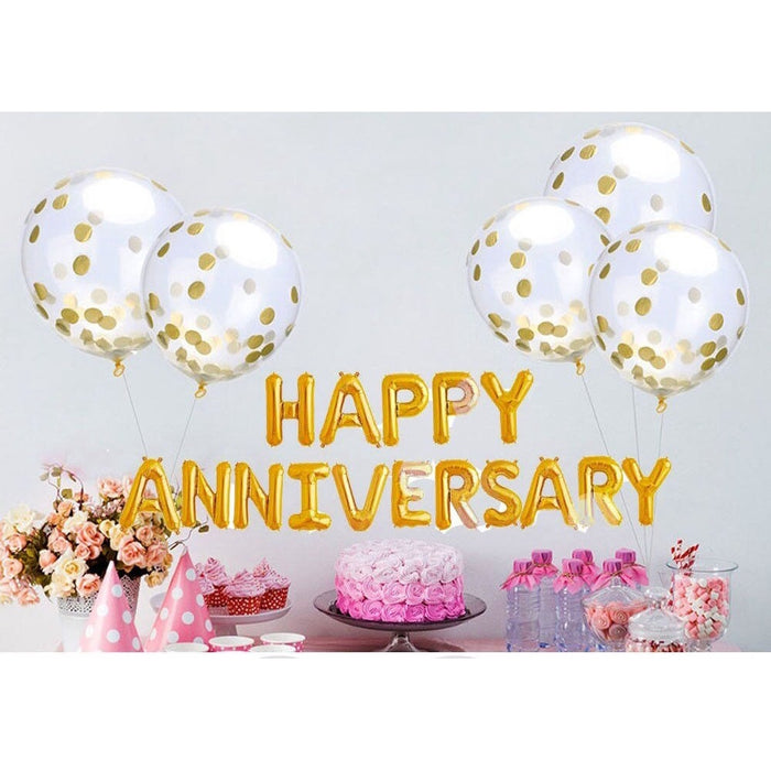 16pcs 16inch HAPPY ANNIVERSARY Letter Foil Balloons Aluminum Balloon Anniversary Memorial day Party supplies - Home Traders Sources