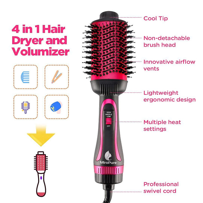 MiroPure Hot Air Brush One Step Hair Dryer & Volumizer Brush - Home Traders Sources