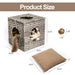 Rattan Cat Litter; Cat Bed with Rattan Ball and Cushion; Grey - Home Traders Sources