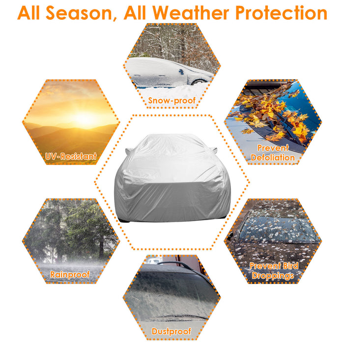 189x69x47in Full Car Cover All Weather UV Protection - Home Traders Sources