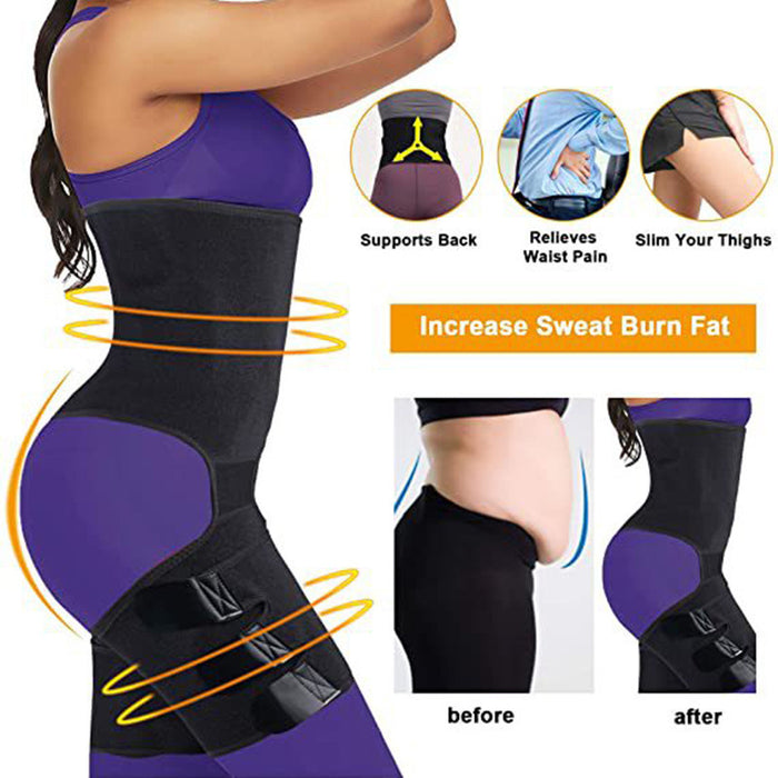 3 in 1 Waist Trimmers for Women Workout Sweat Waist Trainer Body Shaper - Home Traders Sources