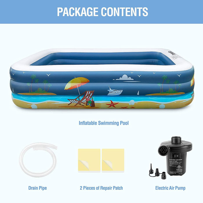 FUNAVO 100" X 71" X 22" Full-Sized Family Inflatable Swimming Pool - Home Traders Sources