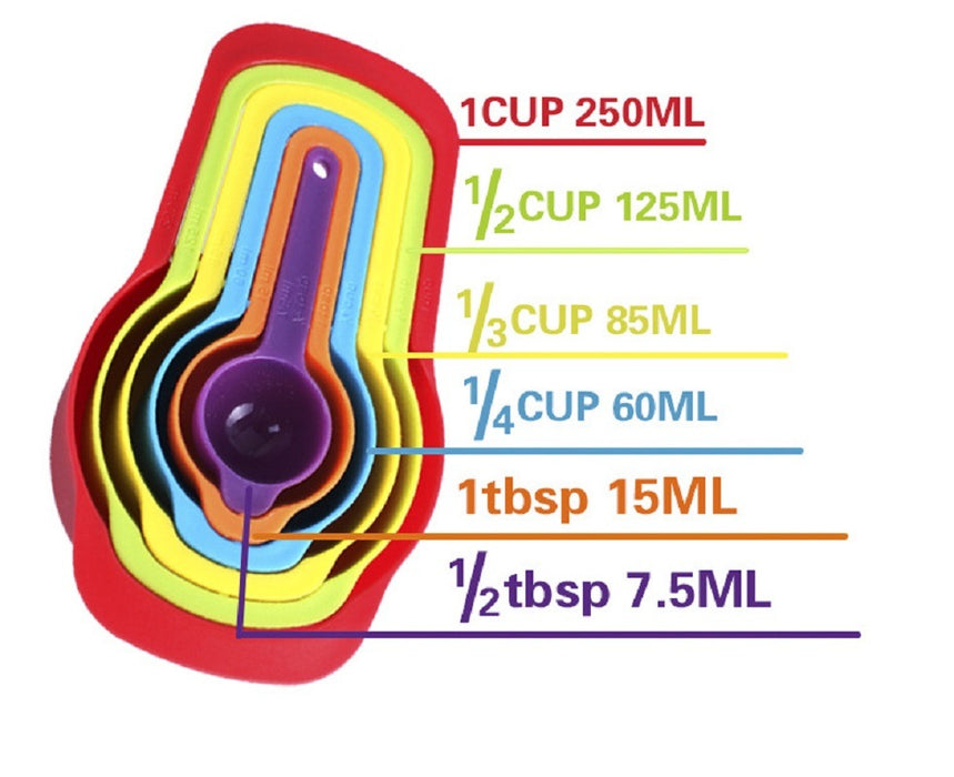 Multi-Color Measuring Cups and Spoons Set - Home Traders Sources