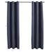 Blackout Curtains with Rings 2 pcs Anthracite 37"x63" Fabric - Home Traders Sources