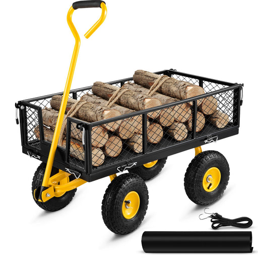 Steel Garden Cart; Heavy Duty 900 lbs Capacity - Home Traders Sources