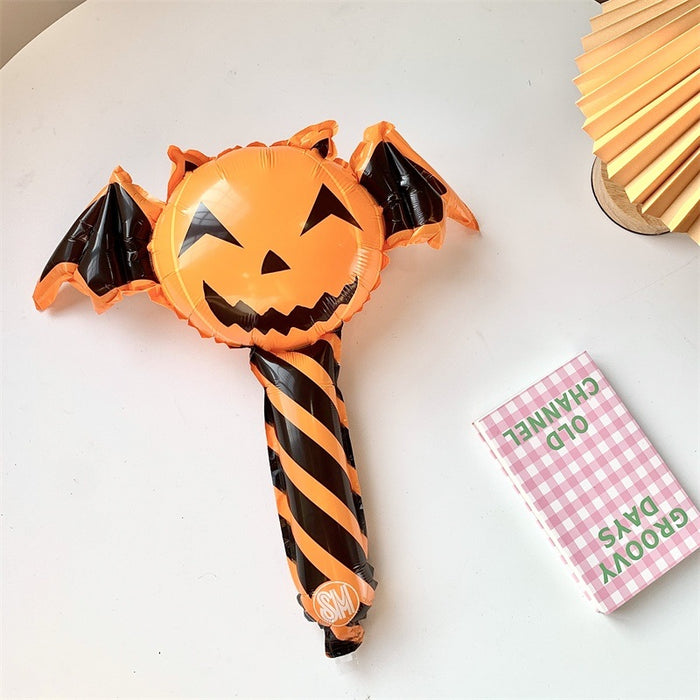 3pcs Halloween Balloons Stick Pumpkin Devil Inflatable Balloons Automatic Sealing Balloons Toy Party Decor Children Gift Toys - Home Traders Sources