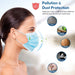 Disposable Face Mask Adult Breathable Mask with Nose Clip Ear Loop 100 Pack Blue - Home Traders Sources