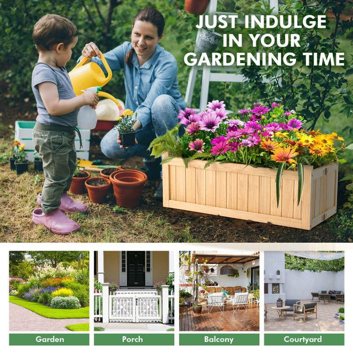 Backyard Wooden Planter Box Folding Raised Garden Plant Container - Home Traders Sources