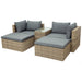 Outdoor Patio Furniture Set, 5-Piece Wicker Rattan Sectional Sofa Set - Home Traders Sources