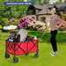 Outdoor Folding Wagon Cart with Adjustable Handle and Universal Wheels - Home Traders Sources