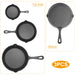 3Pcs Pre-Seasoned Cast Iron Skillet Set 6/8/10in Non-Stick - Home Traders Sources