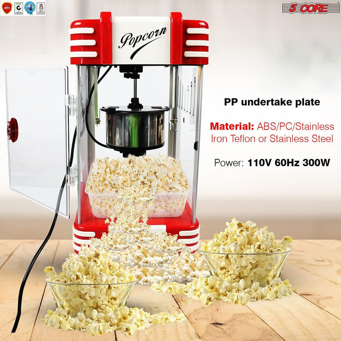 Commercial Popcorn Machine Also used in Home;  Party;  Movie Theater Style 8 oz. Ounce Antique 300 Watts Big Grande Size 5 Core-POP-850 - Home Traders Sources