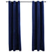 Blackout Curtains with Rings 2 pcs Navy Blue 37"x63" Velvet - Home Traders Sources