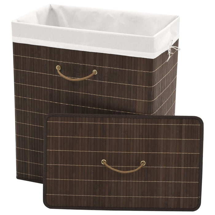 Bamboo Laundry Bin Rectangular Dark Brown - Home Traders Sources