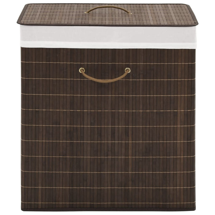 Bamboo Laundry Bin Rectangular Dark Brown - Home Traders Sources