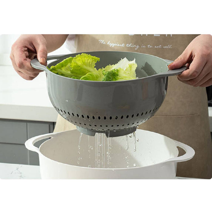 Multi-Purpose Strainer Colander Set Washing Basket Juicer Sifter with Drain Basin - Home Traders Sources