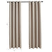 Blackout Curtains with Rings 2 pcs Beige 54"x63" Fabric - Home Traders Sources