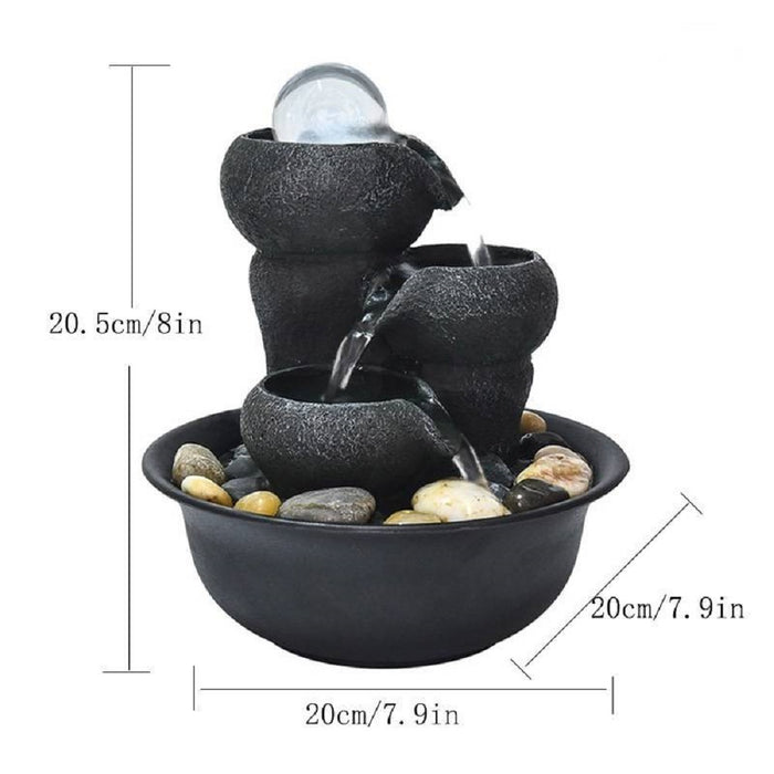 8inches Flowing Bowls Table Fountain with LED Light - Home Traders Sources