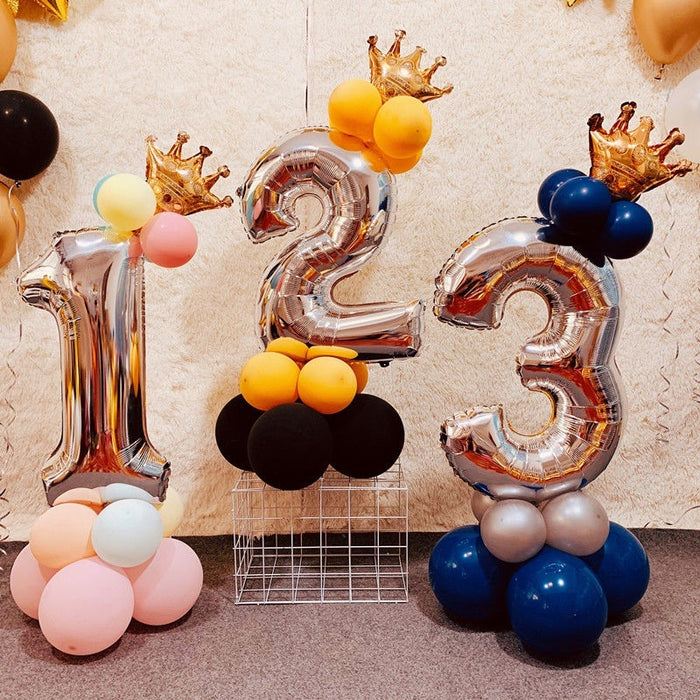 Sapphire Silver Aluminium Foil Number Balloons 0-9 Birthday Party Anniversary Decor