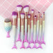 11Pcs Mermaid Makeup Brushes Eyebrow Shadow Face Slender Tool Pink Set - Home Traders Sources