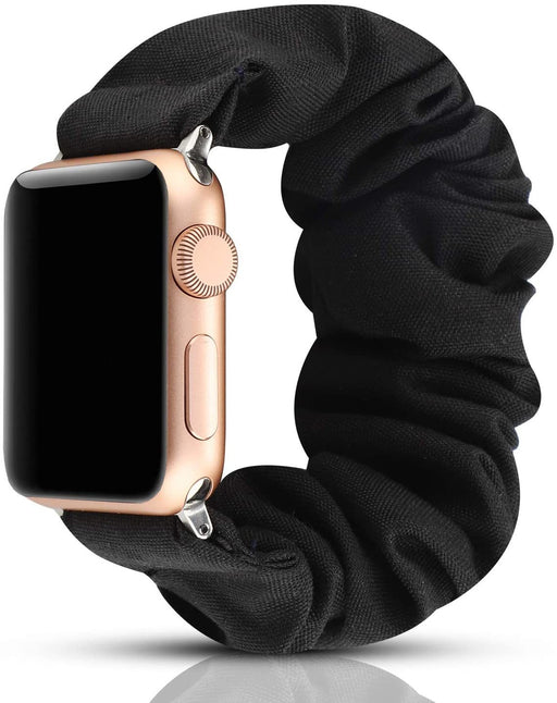 Elastic Scrunchie Apple Watch Band - Black - Home Traders Sources