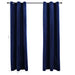 Blackout Curtains with Rings 2 pcs Navy Blue 37"x63" Velvet - Home Traders Sources