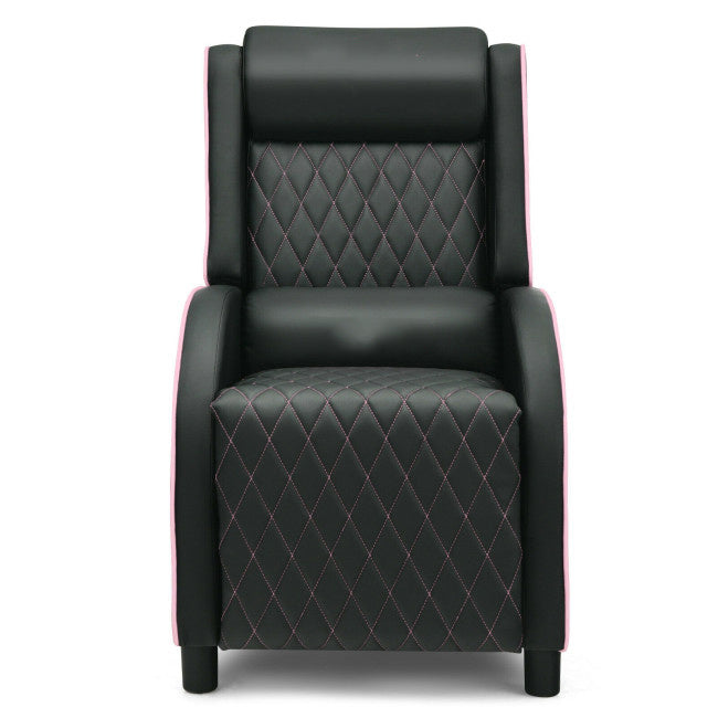 Massage Gaming Recliner Chair with Headrest and Adjustable Backrest - Home Traders Sources