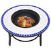 Mosaic Fire Pit Blue and White 26.8" Ceramic - Home Traders Sources