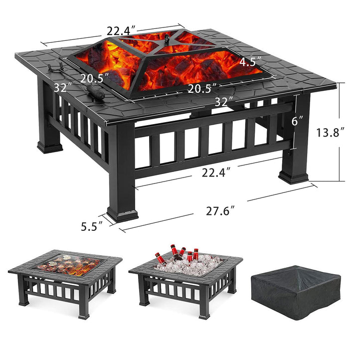 Upland 32inch Charcoal Fire Pit with Cover - Home Traders Sources