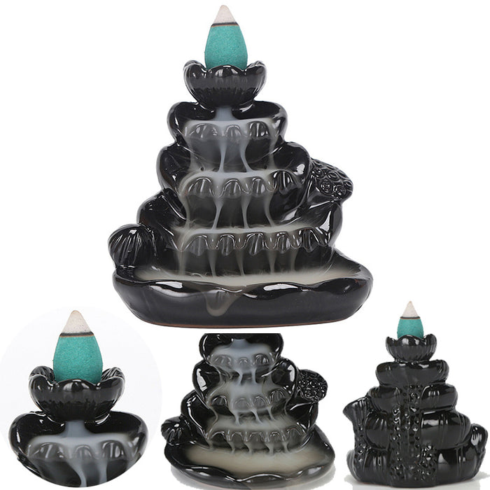 Lotus Waterfall Backflow Smoke Handcraft Incense Burner - Home Traders Sources