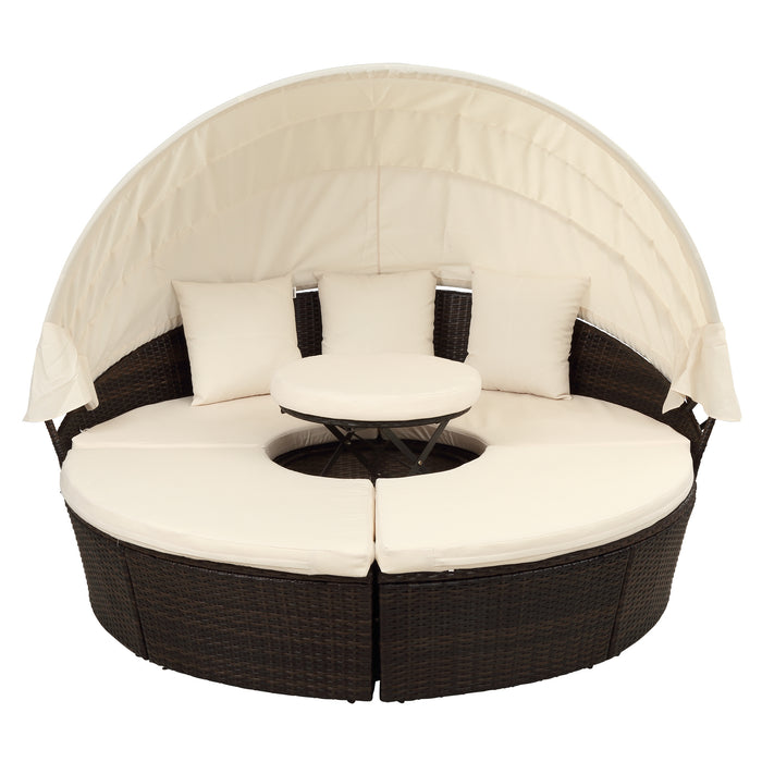 Patio Furniture Round Outdoor Sectional Sofa Set Rattan - Home Traders Sources