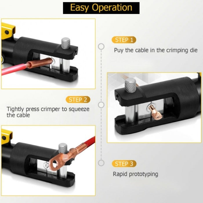 Crimper Tool 16 Ton Cable Lug Hydraulic Wire Terminal Crimper With Dies - Home Traders Sources