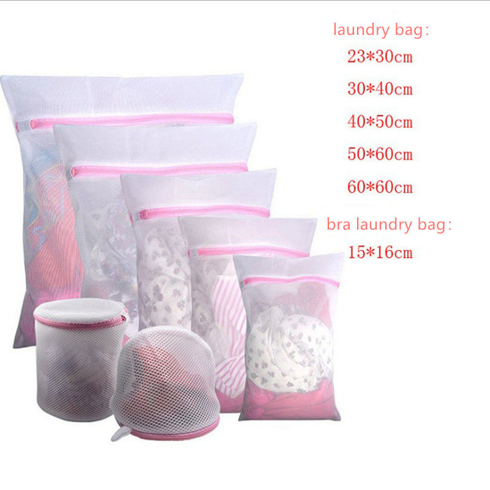 7pc Laundry Bag Set Pink Zipper Mesh Laundry Bag - Home Traders Sources