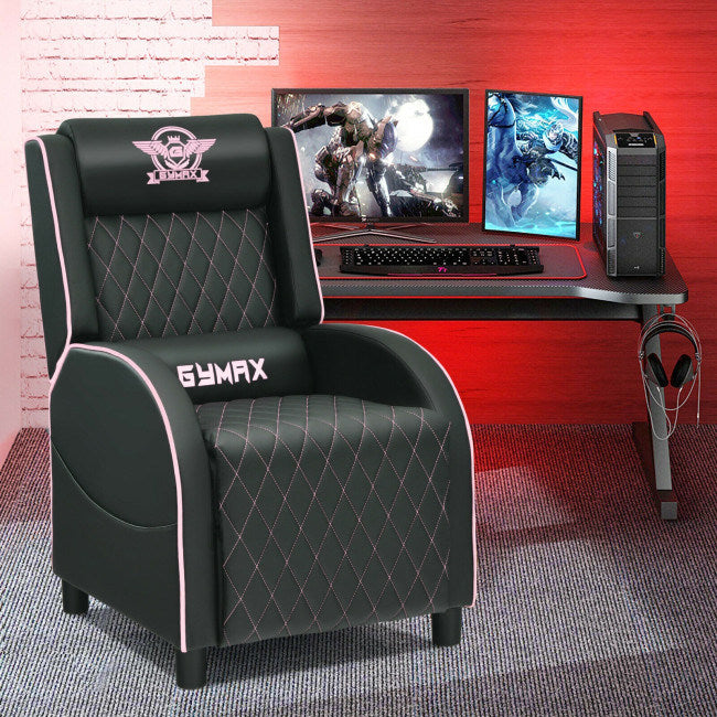 Massage Gaming Recliner Chair with Headrest and Adjustable Backrest - Home Traders Sources